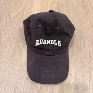ADANOLA Dark Gray / Black Terry Hat Cap White Varsity Logo